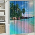 thumbnail image 6 of Orinice   Bathroom Sets, Beach Palm Sea Tree Tropical Waterproof Polyester Shower Curtain Sets with Non-Slip Rugs and Bath Mat for Bathroom Decor Set 36x72, 6 of 7