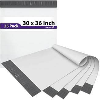 10 EcoSwift White Poly Mailers – 24x24 Inches, Self-Sealing, 2.35 Mil Thick | X-Large Shipping Bags