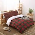 thumbnail image 3 of Christmas Queen Size Comforter Set, Red Green Plaid Vintage Texture Soft Bedding for All Seasons, 4 Pcs Bed Set with 1Comforter (90"x92") ,1 Sheet(94"x116"), 2 Pillowcases (19"x29"), 3 of 7