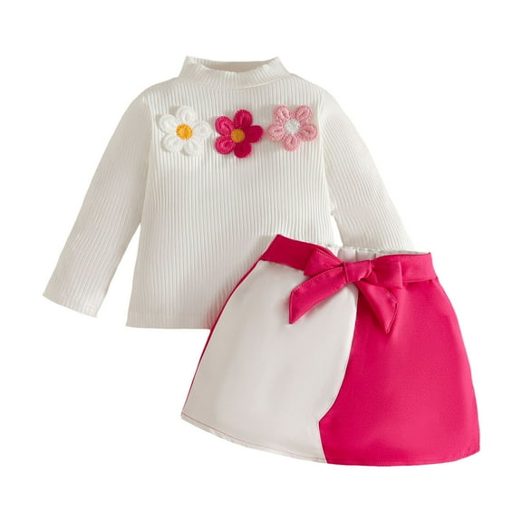 Caqnni Toddler Girl Clothes Baby Girl Outfit Kids Little Cotton Pullover Sweatshirt Pants Fall Winter Clothes for Girls Toddler Gift 3 6 12 18 24 Months 2T 3T Outfits,12-18 Months