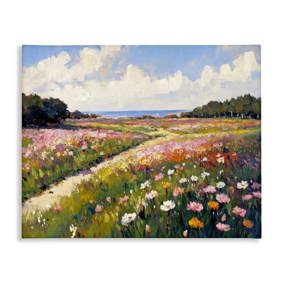 Stupell Industries Romance Walkway with Flowers Canvas Wall Art design by Petal Prints Design, 16 x 20