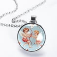 thumbnail image 2 of Cupid Glass Design Circle Pendant Necklace - Stylish Jewelry for Women, 2 of 5