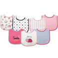 thumbnail image 2 of Luvable Friends Baby Girl Cotton Terry Drooler Bibs with PEVA Back 7pk, Ladybug, One Size, 2 of 2