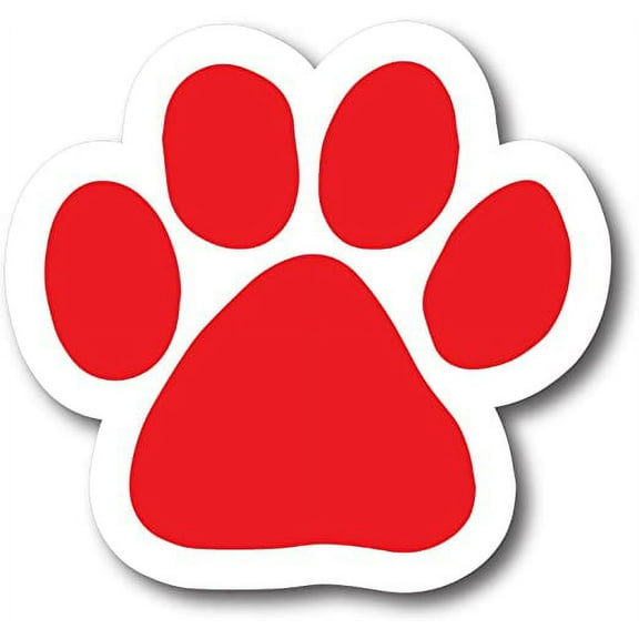 Blank Red Pawprint Car Paw Print Auto Truck Decal 5"