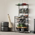 thumbnail image 4 of Miekor Fishing Rod Storage Rack with Pegboard, Rolling Tackle Organizer Cart, Multi-Tier Fishing Gear Stand for Rods, Reels, Tackle Boxes & Bags, Heavy Duty Metal Holders with Lockable Wheels No0398, 4 of 9
