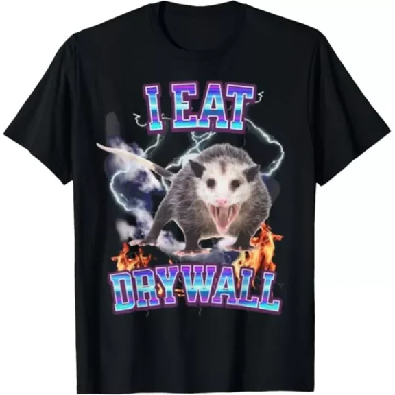 I Eat Drywall Possum T-Shirt Unisex S-5XL Hot Trending Shirt, Vintage Birthday Gift
