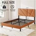 thumbnail image 5 of Antique Brown Full Size Storage Bed Frame with Upholstered Headboard, Heavy Duty Metal Platform Bed, No Box Spring Needed, 5 of 7