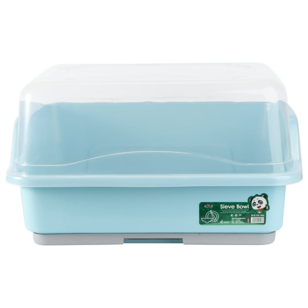 1 escurridor de platos de cocina de plástico multifuncional con tapa.