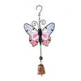 thumbnail image 2 of 2 pc Iron Wind Chimes Small Wind Bells Handmade Glass Pendants Butterfly Colorful 343~360mm, 2 of 3