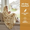 thumbnail image 2 of Tortilla Blanket, Large, Double-sided Design, Fun and Realistic Food Patterns, Personalized Pillow Blanket, Novelty Gift, Suitable for Everyone, 300GSM , Soft Flannel, 60 inches, Yellow, 2 of 7
