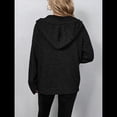 thumbnail image 4 of Cárdigan Informal con Cuello en V y Botones para Mujer, Sudadera con Capucha y Larga Negro M, 4 of 9