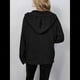 thumbnail image 4 of Cárdigan Informal con Cuello en V y Botones para Mujer, Sudadera con Capucha y Larga Negro M, 4 of 9