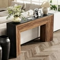 thumbnail image 3 of Tribesigns Modern Console Table, 63" Wood Entryway Table with Storage for Living Room, Black & Brown, 3 of 6