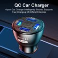 thumbnail image 4 of Cargador de coche USB QC3.0 de 4 puertos adaptador de carga Ehuebsd rápida automática encendedor de cigarrillos para teléfono móvil 1232V 50W 7A 5V7.0A 9V1.8A 12V, 4 of 9