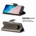 thumbnail image 5 of Allytech Galaxy S10 Case, Slim Fit PU Leather Folio Butterfly Embossed Shockproof Wrist Hand Strap Flip Cards Holder Wallet Case TPU Back Cover for Samsung Galaxy S10,Gray, 5 of 8