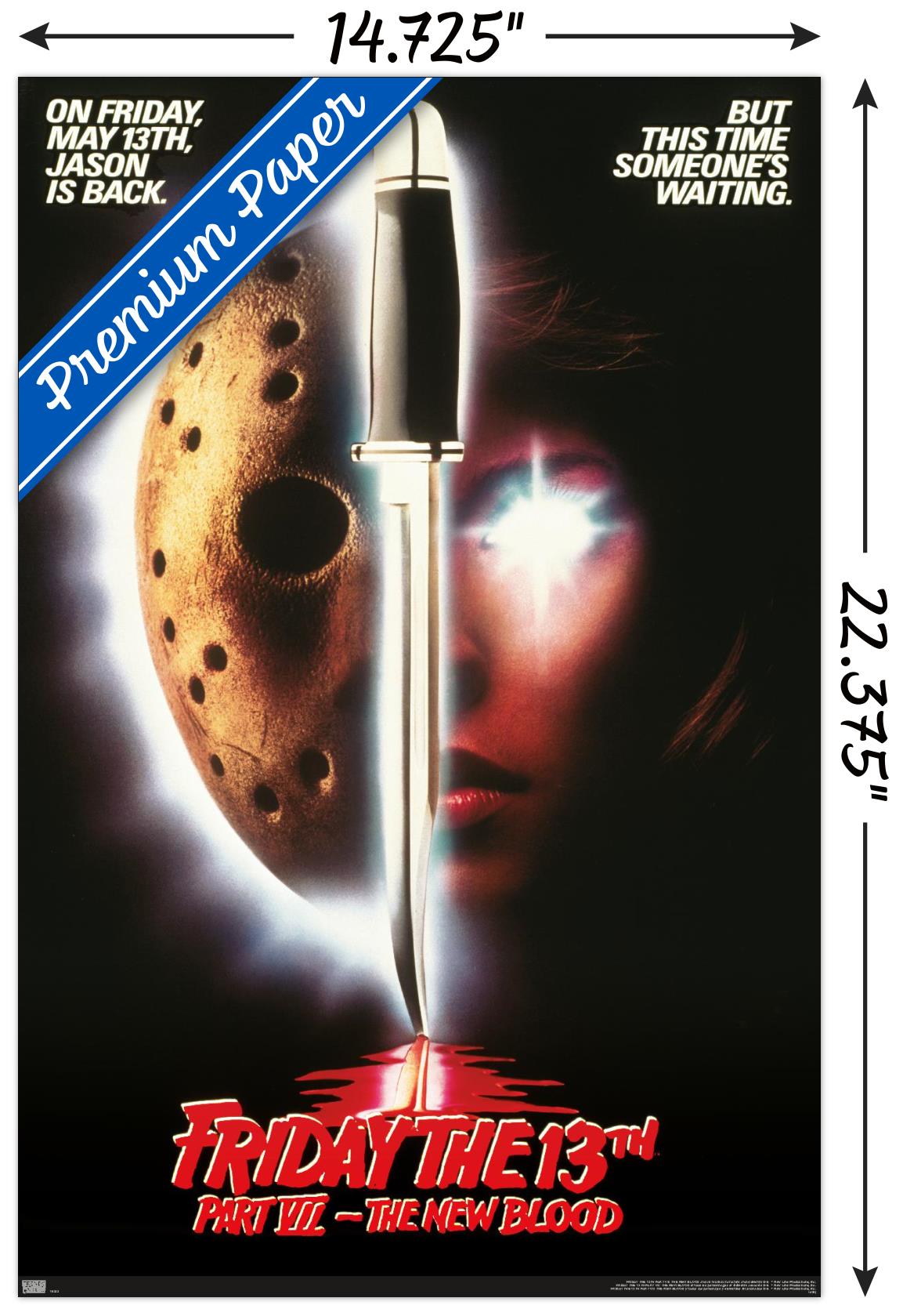Friday The 13th Part ViI: The New Blood - One Sheet Wall Poster, 14.725" x 22.375"