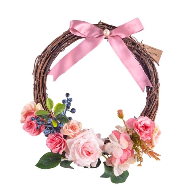 Guirnalda de flores artificiales Simulación Decoración floral Puerta Colgante Guirnalda de flores Ornamento de la oficina en casa, Rosa Jumpingount HA8173-02B