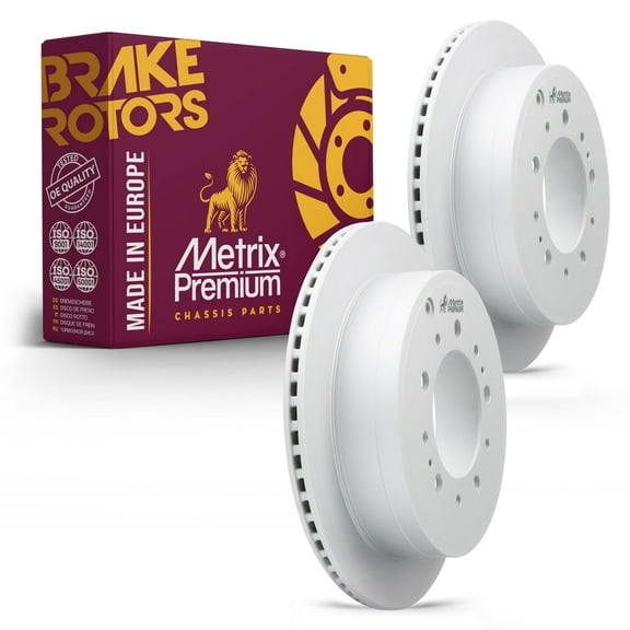 Metrix Premium Chassis Parts - 13.58 inch (345mm) 2 PC Rear Coated Vented Disc Brake Rotor Fits 2007-2021 Toyota Tundra, 2008-2021 Lexus LX570, 2008-2021 Land Cruiser, 2008-2022 Sequoia 980584FZN