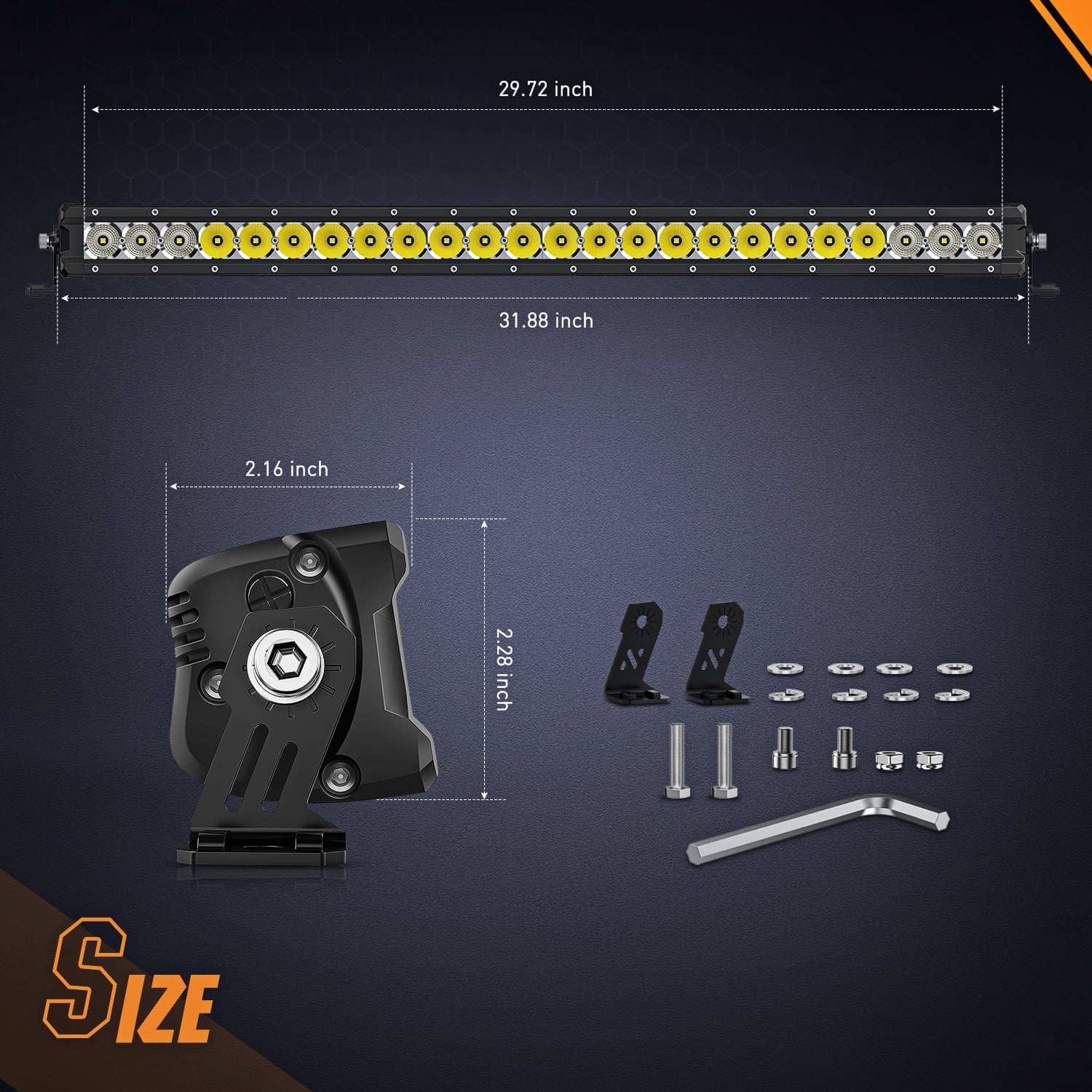 Nilight Curved Led Light Bar 32 Inch 120W Flood Spot Combo Beam 12000LM Osram P8/5W Chips Offroad Single Row Slim Lights IP68 LED Driving Lights for UTV Truck RZR SUV ATV Boat