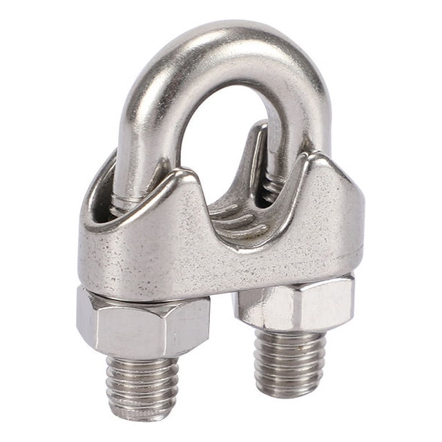Bridas para cables M8, bridas para cables de alambre de acero inoxidable, clip de pernos en U para cables, para conectar tendedero con visera - 12 piezas
