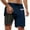 Dark Blue, variant on Men's Swim Trunks with Compression Liner, Inseam Board Shorts, 95% Polyester 5% Spandex, Drawstring Waist, Colorful Tree Patterns, Ideal for Beach & Water Sports, Multiple Sizes