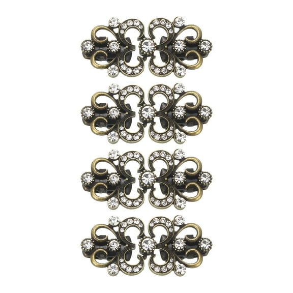 4 Pack Vintage Sweater Clips, Cape Cloak Clasp Retro Cardigan Clips Shawl Collar Clasp Brooch Clip(Bronze)
