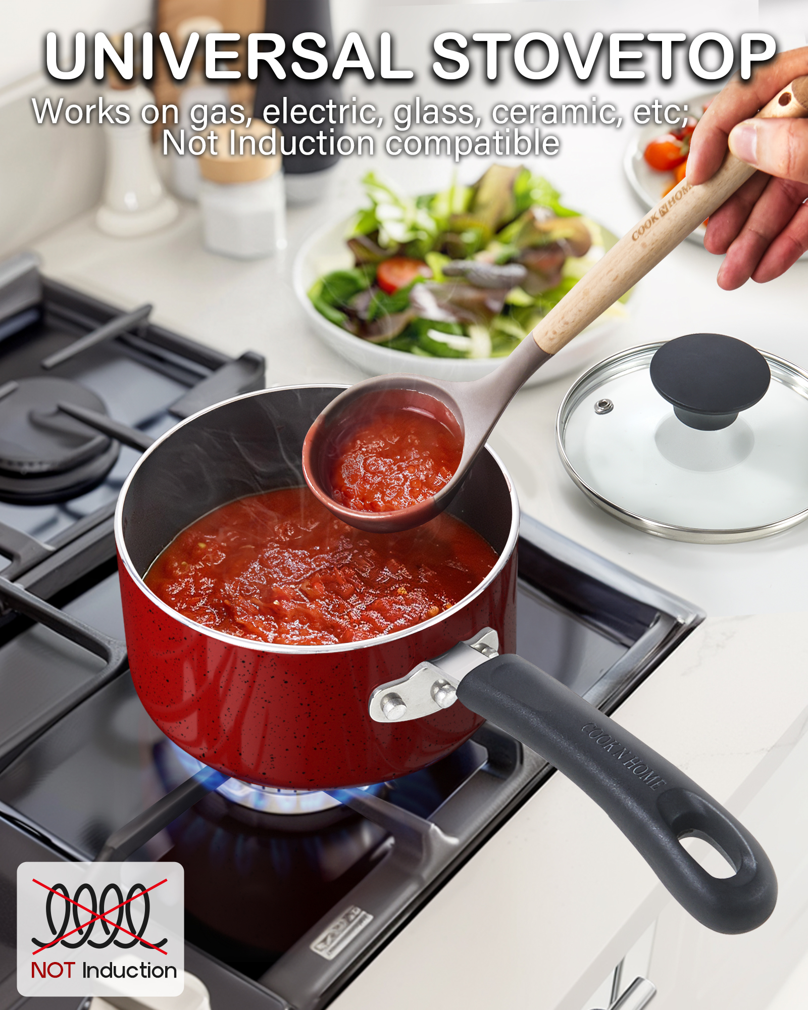 Cook N Home 1 Quart Nonstick Saucepan with Glass Lid photo 5