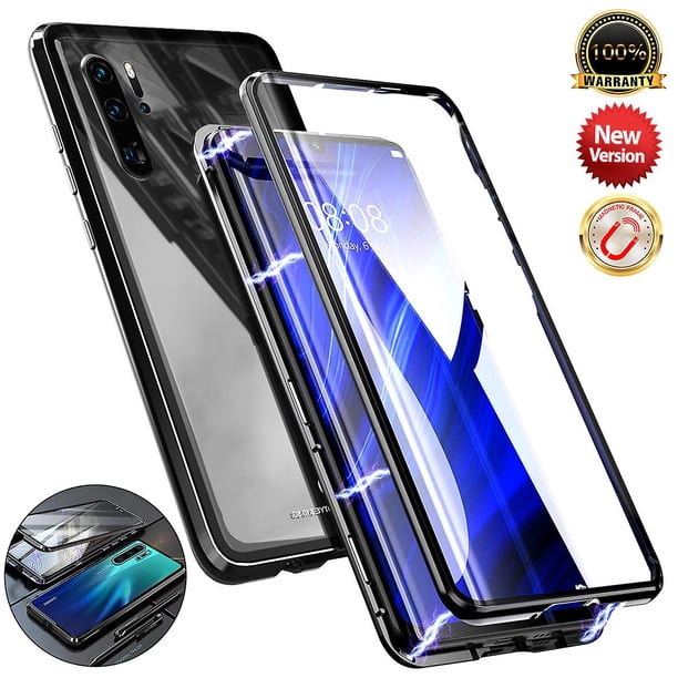 Magnetic Case Compatible Huawei P30 Pro With Screen Protector Clear Hd  Ultra Slim Metal Bumper Frame