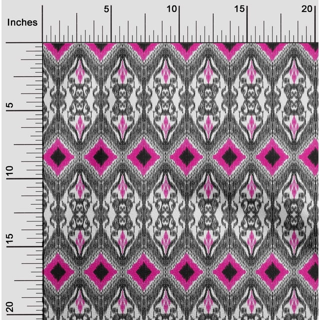oneOone Cotton Poplin Fabric Geometric Ikat Decor Fabric Printed BTY 42 Inch Wide