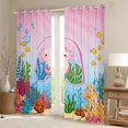 thumbnail image 2 of Feelyou Kawaii Ocean Axolotl Blackout Curtains Set of 2 (52x84 Each) for Teens, Initial A Letter Window Curtains, Dreamy Marine Animal Curtains and Drapes, Curtains and Drapes Home Decor, 2 of 6