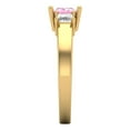 thumbnail image 3 of 1.11ct princess cut pink Zircon 18k yellow gold 3 stone Bridal Wedding Engagement Promise Anniversary Ring for Women size 3.5, 3 of 7