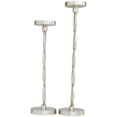 thumbnail image 5 of DecMode 2 Candle Silver Aluminum Metal Geometric Candle Holder, Set of 2, 5 of 8