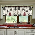 thumbnail image 3 of Yayeee Kitchen Curtains Tier Set of 2 Light Filtering 57"x36" Over Sink Window Panels, Christmas Plaid Forest, 3 of 7