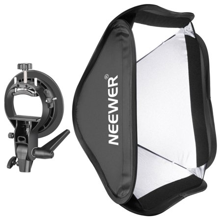 Neewer Collapsible 24x24 inches/60x60 centimeters Softbox with S-type Bracket Mount for Speedlite Studio Flash Monolight,Portrait and Product