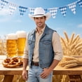thumbnail image 2 of BELTNOV Men's Classic Western Cowboy Wool Felt Hat Retro Wide Brim Sun Hat with Metal Vents for Outdoor Riding Festival Party Daily Commute White, 2 of 5