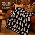 thumbnail image 2 of Halloween Flannel Throw Blanket,Soft Warm Decorative Cover Blanket,Stylish Sofa Couch Accessory for Bedroom Living Room Fall Holiday Indoor Home Party Layout, 2 of 8