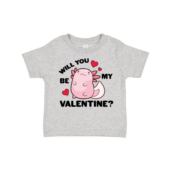 Inktastic Axolotl Will You Be My Valentine with Red Hearts Boys or Girls Toddler T-Shirt