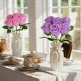 thumbnail image 5 of Decorr 6Pc Artificial Roses - Hyper-Realistic UV Resistant Fake Flowers for Valentine's Day, Mother's Gift Day,Table Centerpiece , Home Party& Wedding Decorations(Purple Pink), 5 of 5