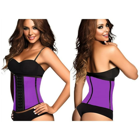 2023 Latex Sport Workout Waist Cincher Corset Color Purple Size M (34)