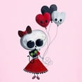 thumbnail image 3 of CafePress - Cute Skeleton Girl With Spooky Balloons T Shirt - Light T-Shirt Kids XS-XL, 3 of 4