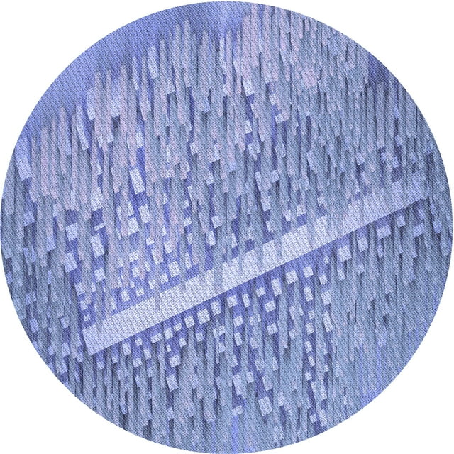 Ahgly Company Tapis de Zone Rond d'Intérieur Lavable à la Machine, Style Transitionnel, Bleu Ciel, 3 Pieds Rond