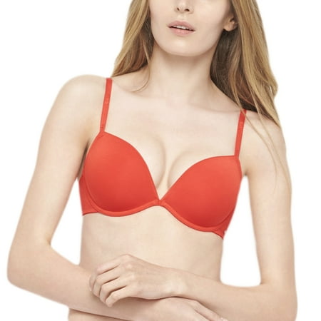 BeMe NYC Women s Essensuals Plunge Light Push Up Bra 38B Sunkist