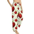 thumbnail image 2 of Sigee Fruit Apples Print Women's Soft Pajama Pants - Breathable and Comfortable Lounge Sleep Bottoms with Elastic Waistband and Pockets-Large, 2 of 9