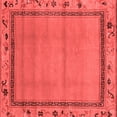 thumbnail image 1 of Ahgly Company Machine Washable Indoor Square Oriental Red Asian Inspired Area Rugs, 3' Square, 1 of 4