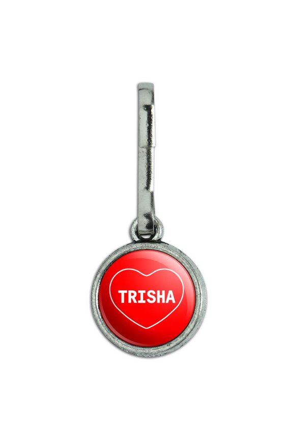Trisha I Love Heart Charm Zipper Pull