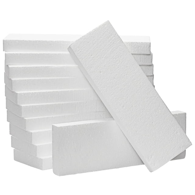 Bloques rectangulares de espuma Juvale, 30 x 10 x 2,5 cm, color blanco, paquete de 12