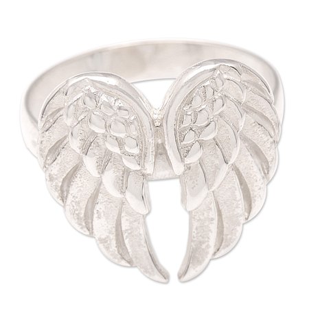 NOVICA Sterling silver cocktail ring, 'Angel's Flight'