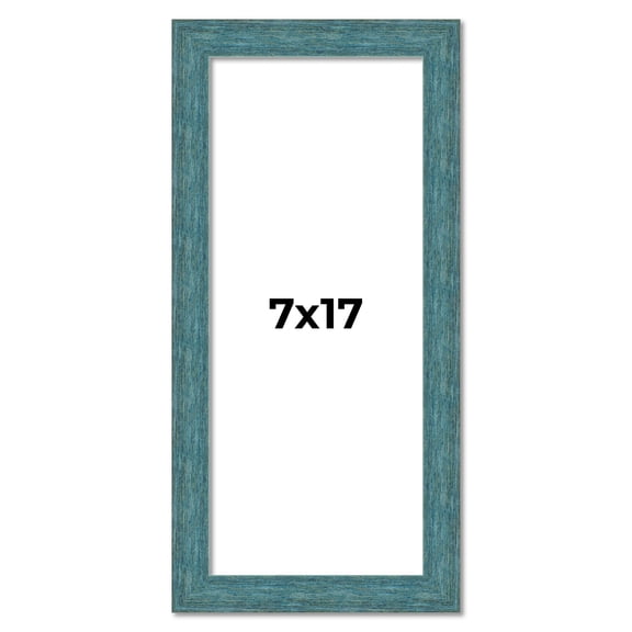 7x17 Frame Blue Rustic Barnwood Solid Wood Picture Frame Width 1.25 Inches | Interior Depth 0.5