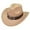 Z03-Beige, variant on Western Cowboy Hat for Men and Women - Elegant Suede Panama Hat Adjustable Soft Cowgirl Hat for Outdoor Activities with Wide Edge,Light Gray
