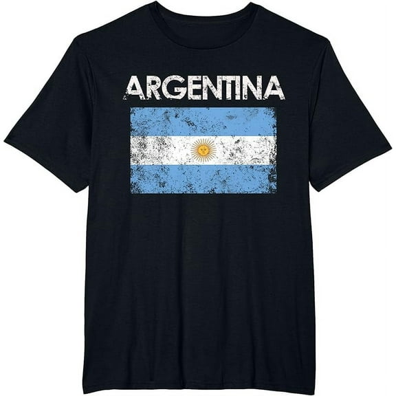 Vintage Argentina Argentinian Flag Pride Gift Short Sleeve T-Shirt